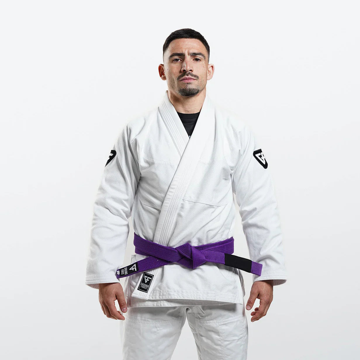 Kimono Brazilian Jiu Jitsu GROUND FORCE Basic Gi V3 - Alb (Centura Alba Inclusa)