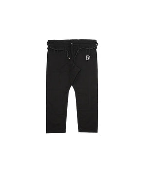 Pantaloni de Kimono Brazilian Jiu Jitsu PROGRESS Copii Negru poza facuta din fata cu fundal alb