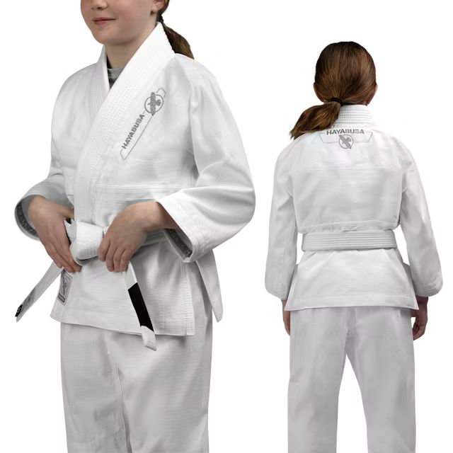 Kimono Copii Brazilian Jiu Jitsu HAYABUSA Essential - Alb ( Centura Alba Inclusa )