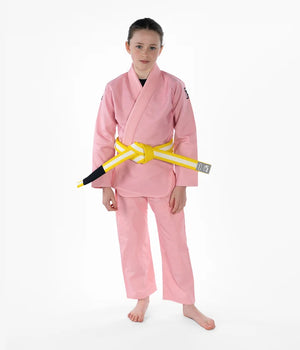 Kimono Copii Brazilian Jiu Jitsu PROGRESS The Academy - Roz(Centura Alba Inclusa)