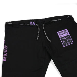Kimono Femei Brazilian Jiu Jitsu GROUND GAME Champion 3.0 Lavender - Negru