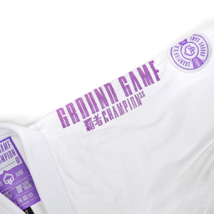 Ground Game BJJ GI Kimono Femei Brazilian Jiu Jitsu GROUND GAME Champion 3.0 Lavender - Alb