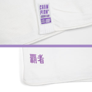 Ground Game BJJ GI Kimono Femei Brazilian Jiu Jitsu GROUND GAME Champion 3.0 Lavender - Alb