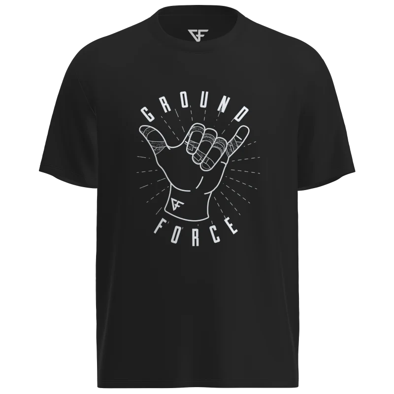 Тениска GROUND FORCE Hang Loose - Черна