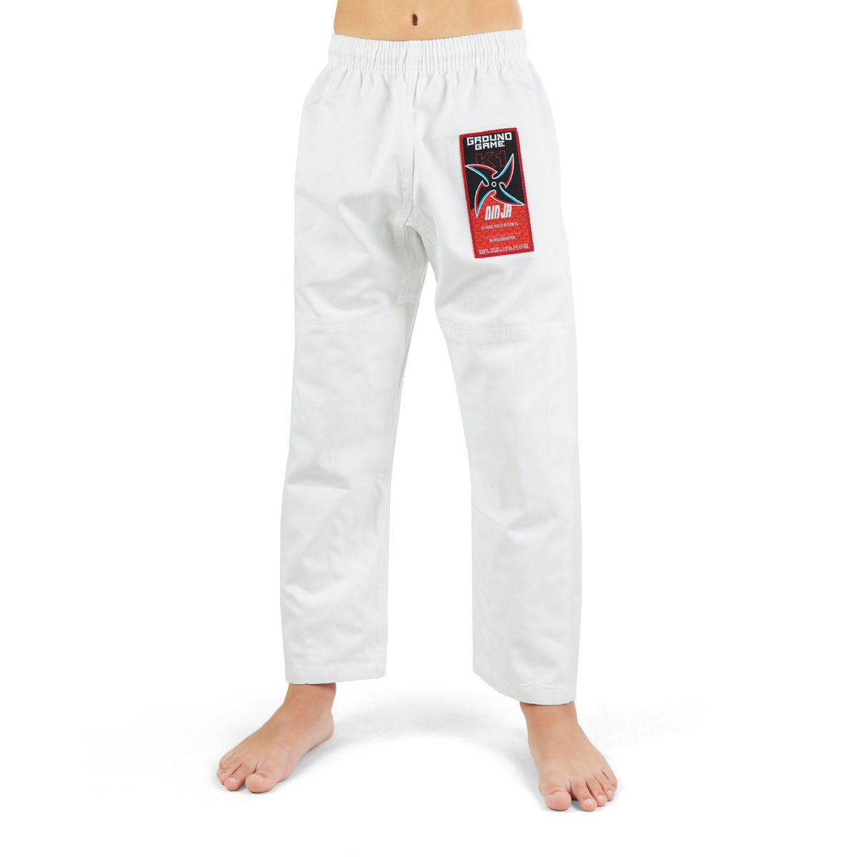 Kimono Copii Brazilian Jiu Jitsu GROUND GAME Ninja - Alb