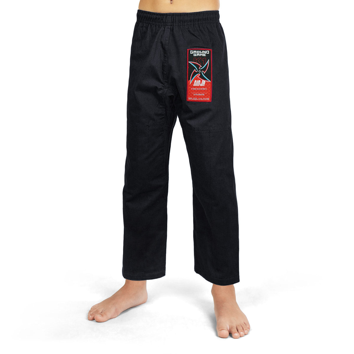 Kimono Copii Brazilian Jiu Jitsu GROUND GAME Ninja - Negru