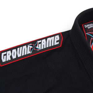 Kimono Copii Brazilian Jiu Jitsu GROUND GAME Ninja - Negru