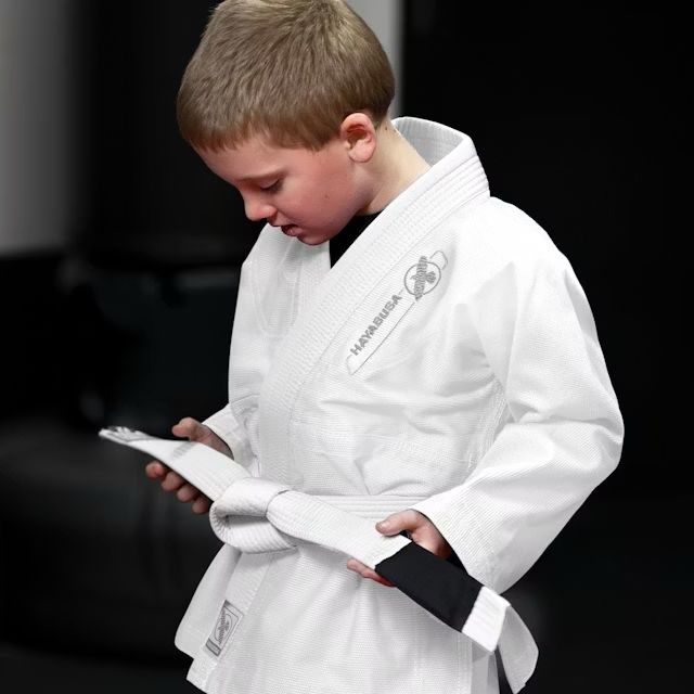 Kimono Copii Brazilian Jiu Jitsu HAYABUSA Essential - Alb ( Centura Alba Inclusa )