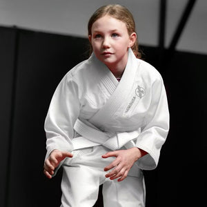 Kimono Copii Brazilian Jiu Jitsu HAYABUSA Essential - Alb ( Centura Alba Inclusa )