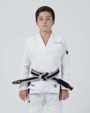Kimono Copii Brazilian Jiu Jitsu KINGZ Nano 3.0 Gi - Alb - ( Varianta 2024 )
