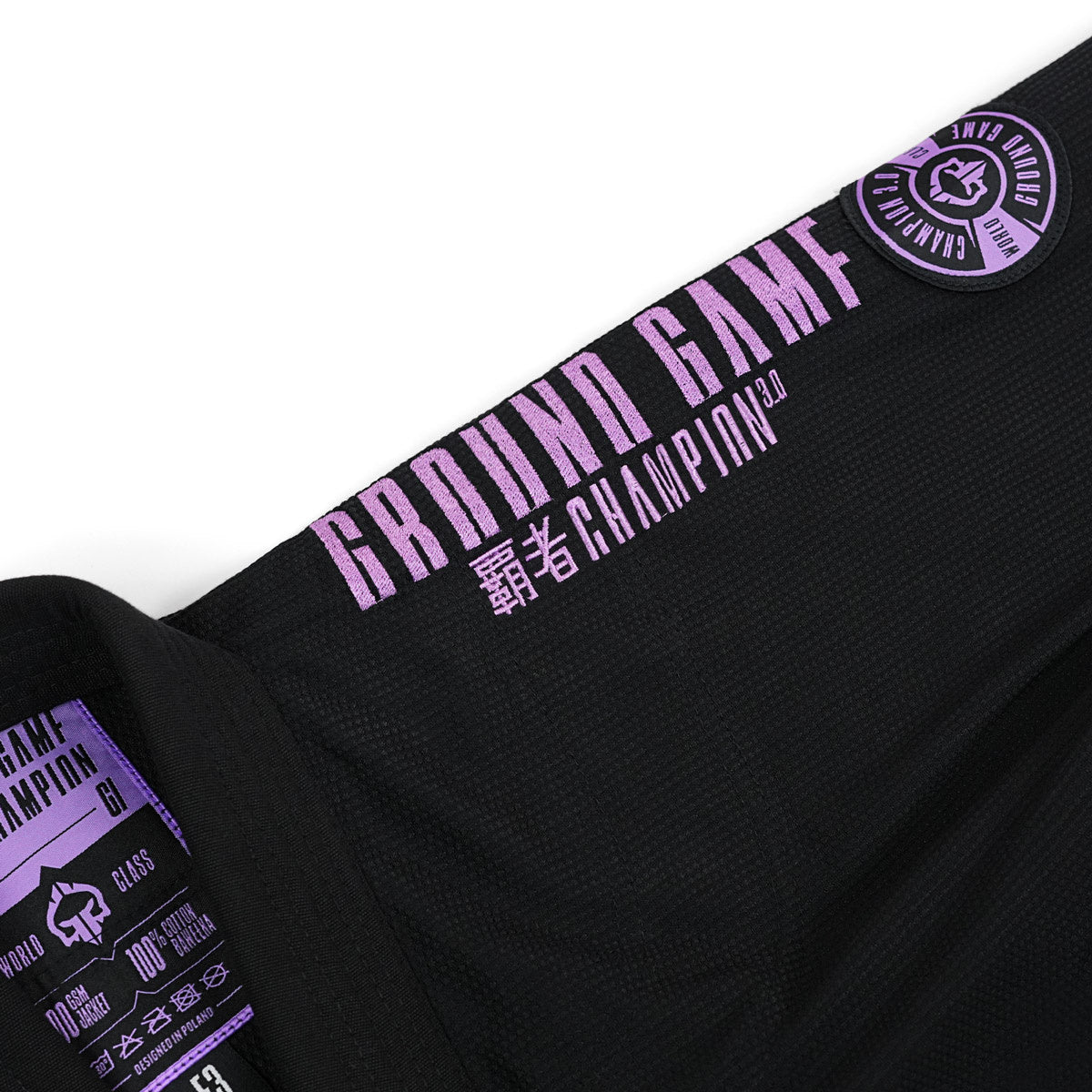 Kimono Femei Brazilian Jiu Jitsu GROUND GAME Champion 3.0  Lavender - Negru