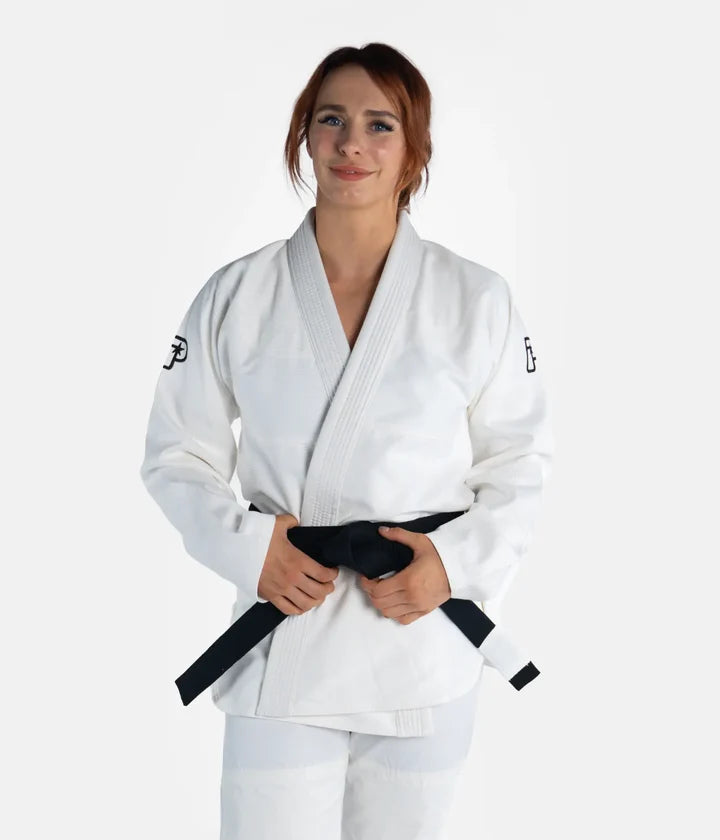 Kimono Femei Brazilian Jiu Jitsu PROGRESS The Academy - Alb