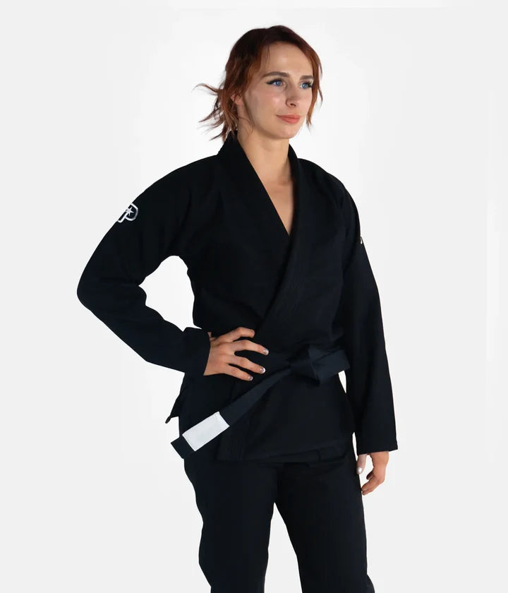 Kimono Femei Brazilian Jiu Jitsu PROGRESS The Academy - Negru