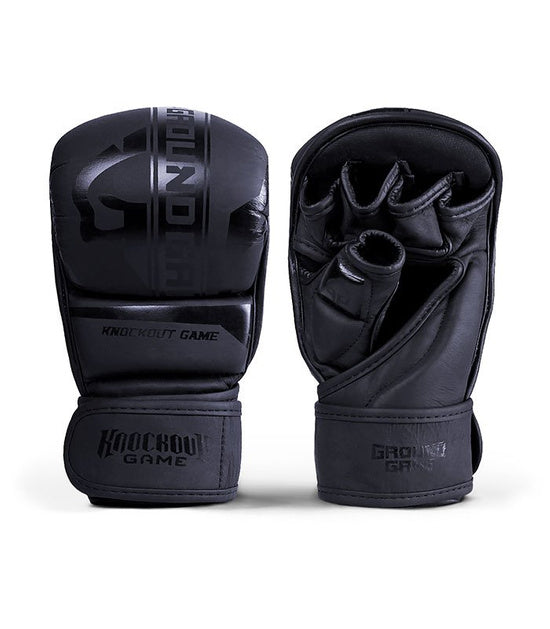 Manusi MMA Sparring Stripe Black ( 100% Piele Naturala )